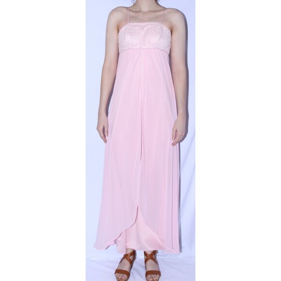Poly Usa Dresses & Skirts - NWOT Poly USA #2488 Chiffon Bridesmaid Dress With Satin Underlay-Size S-Pink